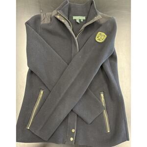 Lauren Ralph Lauren Crested Active Jacket Womens S Black Old Money Emblem